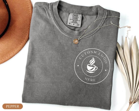Custom Coffee Shop Logo Shirt, Barista Uniform Tee, Personalized Cafe Staff Shirt, Your Business Logo Pocket T-Shirt, Custom Logo T Shirt