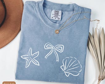 Sea Shell Coastal Shirt, Coastal Wormer T-Shirt, Beach Shirt,Summer Shirt,Cute Sea Animal Tee, Ocean Lover Gift, Beach Vibes Comfort Colors