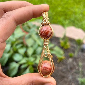 Wire Wrapped Duo Fidget 2.0 - Handmade Crystal Pendant