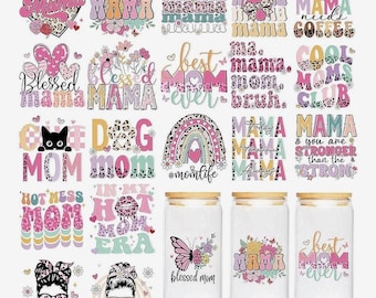 UV DTF Transfer Decal Mom Bundles.  10 Decals for 6 Dollars