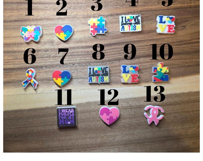 Awareness Silicone Focal Beads for Beadable Items. Autism, Breast Cancer, and Alzheimers Awareness