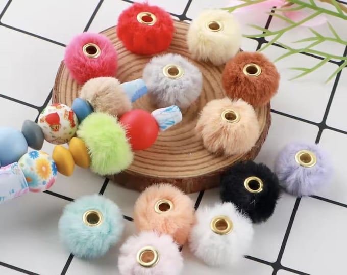 Pouf, Fluffy Pom Pom Spacer for Beadable Items.  Great for Beadable Pens, Keychains, Car Charms, and Jewelry.