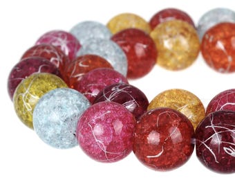 Pulsera de cuentas de cristal checo Crackle Druk Splash de 6 mm