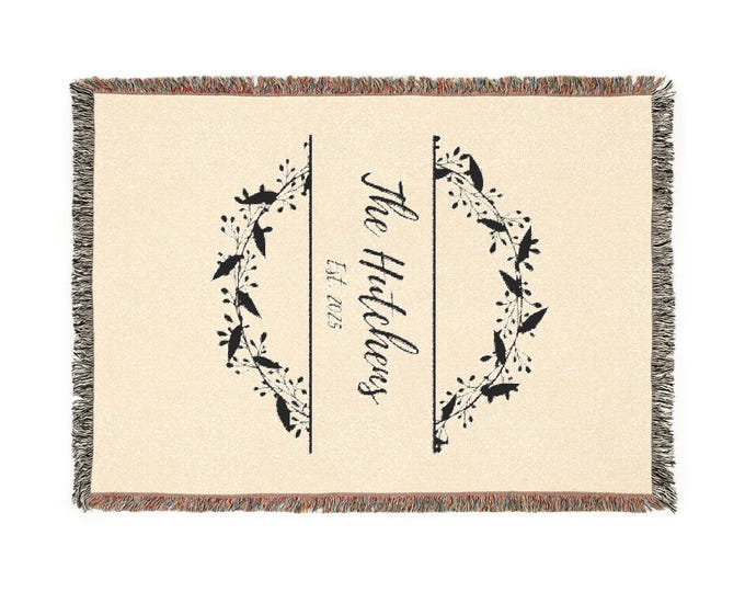 Cozy Woven Blanket for Home Decor, Family Gatherings, Warmth, Housewarming Gift, Personalized Wedding Gift, Rustic Charm
