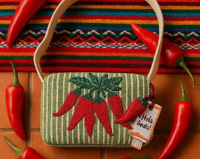 Handmade Hot Pepper beaded Handbag. New With Tags