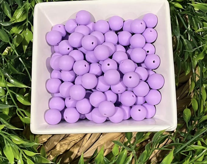 Lavender Silicone 15mm Beads for Crafting, Jewelry beadable pens, wristlets, car charms, and more. Comes in various quantities.