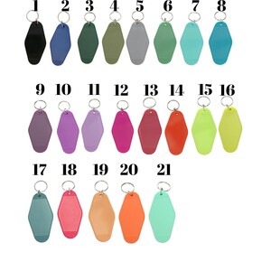 Plastic Hotel Blank Keychain Multiple Color Options