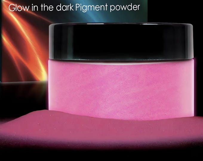 Glow in The Dark Paint Mica Powder, Fluorescent Luminous Pigment Dye for Resin Supplies, Gel Nail Polish, Slime.   13 colors. 0.5 or 1.0 oz.