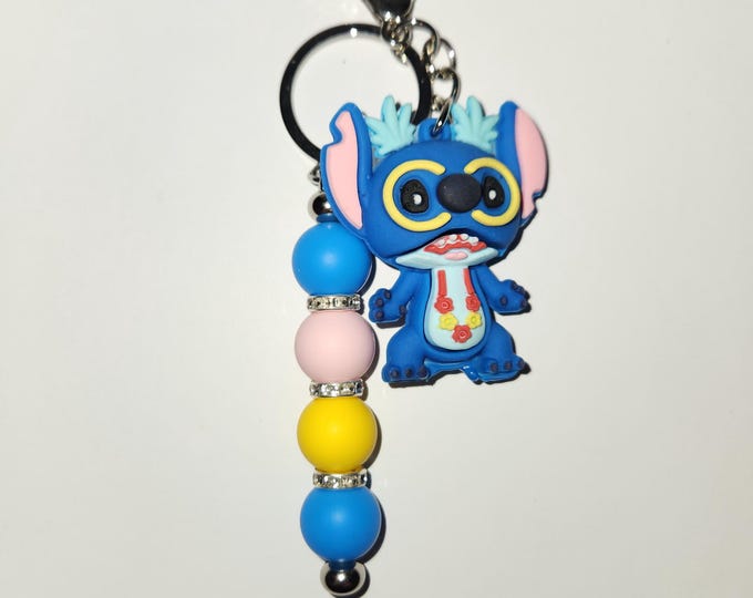 Bead Bar Keychain with Character Charm