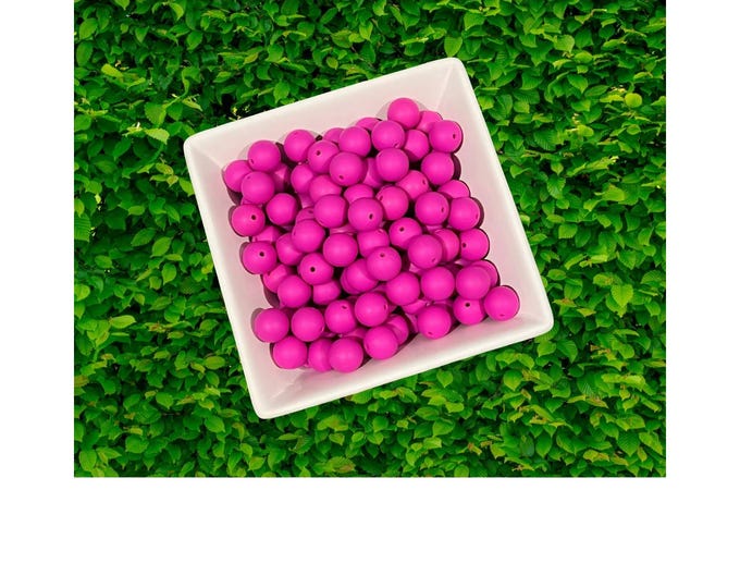Violet Red Silicone 15mm Beads for Crafting and Jewelry. Available in various quantities