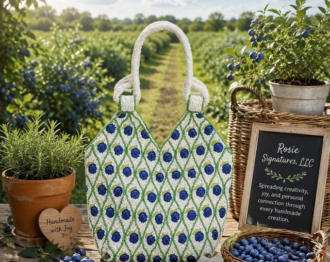 Berry Chic Handmade beaded Shoulder Bag. New With Tags