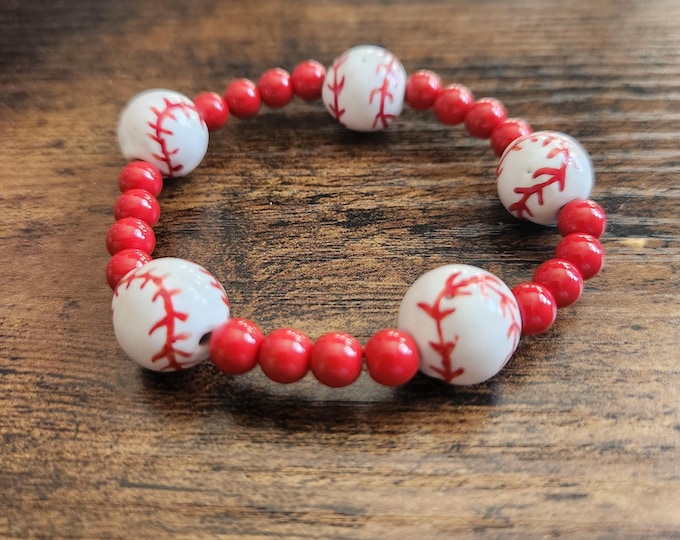 Ceramic Baseball Bracelet