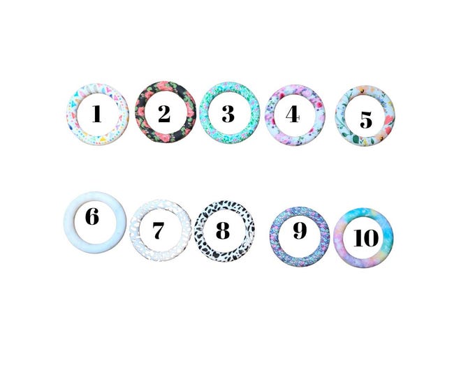 65mm Pattern Silicone O-shape Ring, Hollow Silicone Ring Beads To Make Key Chain Beads Lanyard Necklace Pendant For Bracelet Necklace