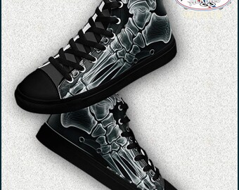 X-Ray High Top Canvas Shoes | Handmade Streetwear Sneakers