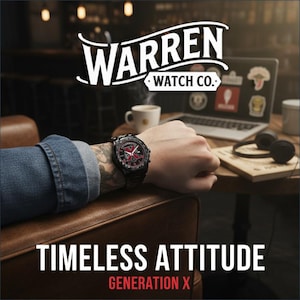 Warren Watch Co. "Timeless Attitude" Herrenuhr aus Metall | HD-Kristallspiegel & Premium-Riemen | Alltag bis Businesskleidung Bild 3