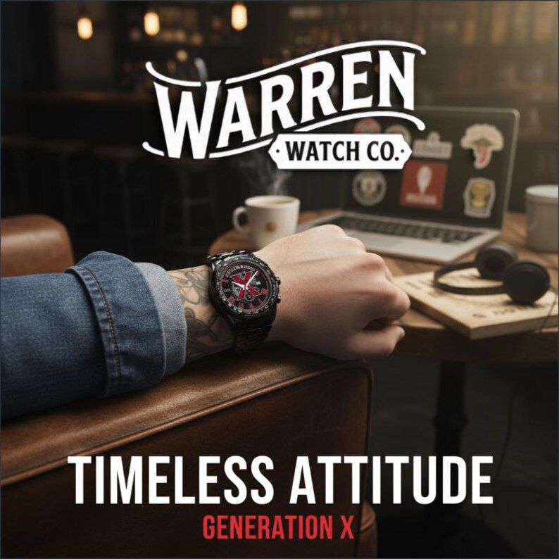 Warren Watch Co. "Timeless Attitude" Herrenuhr aus Metall | HD-Kristallspiegel & Premium-Riemen | Alltag bis Businesskleidung Bild 3