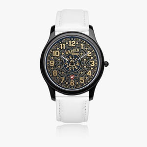 Bell System Manhole Cover Watch - Black Stainless Steel with Leather Bands image 6