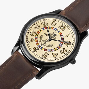 Orologio con ancora nautica / Movimento giapponese / Cassa in acciaio inossidabile impermeabile immagine 8