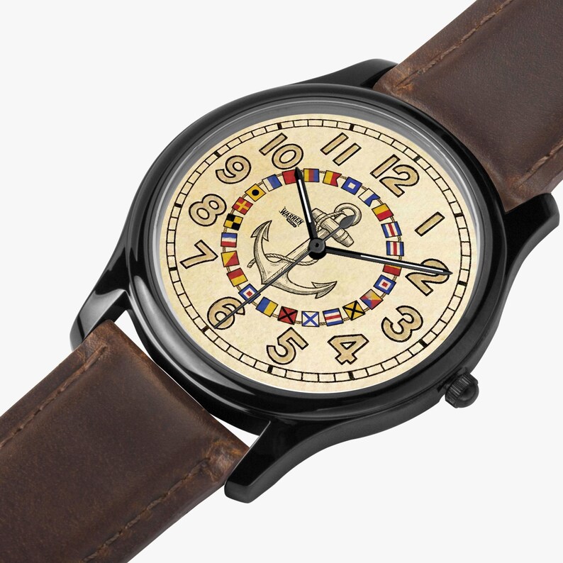 Orologio con ancora nautica / Movimento giapponese / Cassa in acciaio inossidabile impermeabile immagine 8