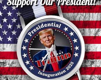 Trump 2025 Wrist Watch - Patriotic Red White & Blue Woven Band, MAGA Watch for Supporters, Perfect Gift!