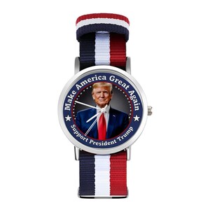 Reloj de pulsera MAGA Trump / Correa patriótica roja, blanca y azul imagen 2
