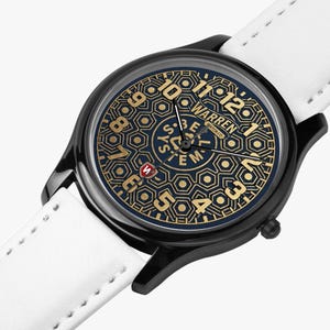 Bell System Manhole Cover Watch - Black Stainless Steel with Leather Bands image 11