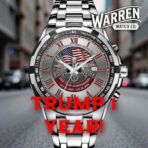 Zegarek z okazji rocznicy prezydentury Donalda Trumpa: chronograf z okazji drugiej rocznicy kadencji Donalda Trumpa z motywem flagi USA zdjęcie 1