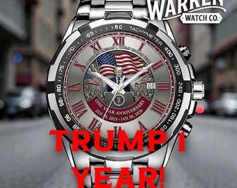 Reloj homenaje presidencial: cronógrafo conmemorativo del segundo mandato de Donald Trump y diseño de la bandera de EE. UU.