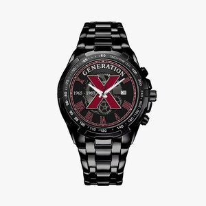 Warren Watch Co. "Timeless Attitude" Herrenuhr aus Metall | HD-Kristallspiegel & Premium-Riemen | Alltag bis Businesskleidung Black