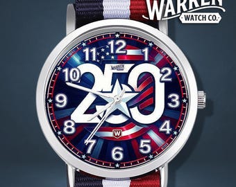 USA 250th Anniversary Watch | 1.6" Alloy Case & Nylon Strap