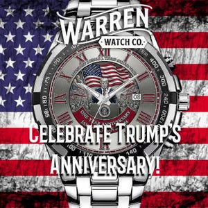 Zegarek z okazji rocznicy prezydentury Donalda Trumpa: chronograf z okazji drugiej rocznicy kadencji Donalda Trumpa z motywem flagi USA zdjęcie 2