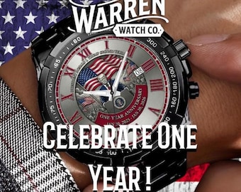 Limitowana edycja prezydenckiego zegarka pamiątkowego | Druga rocznica kadencji Donalda Trumpa | Metalowy chronograf