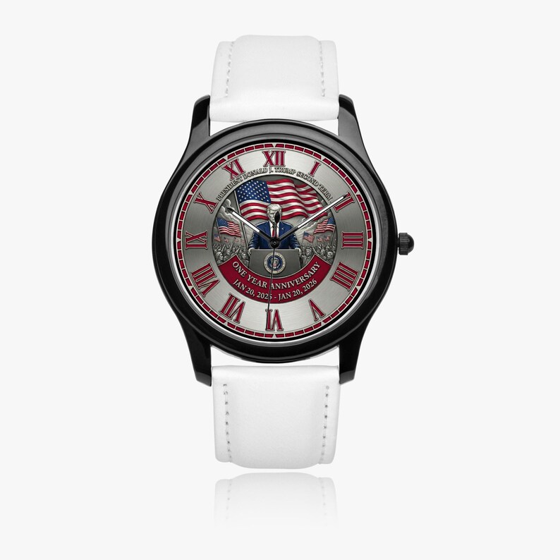 President Trump 2025-2026 Anniversary Watch | Unisex Quartz Watch with Genuine Leather Band image 7
