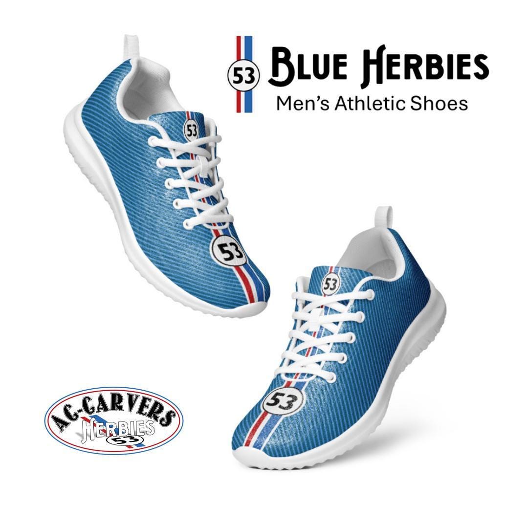 Blue Herbie Athletic Running Shoes for Men Lightweight Flyknit Sneakers