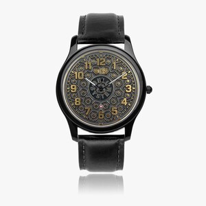Bell Systems Manhole Cover Black Stainless Steel Watch with 3 Genuine Leather Bands - Japanese Movement image 9