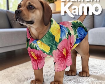 Vibrant Pet Hawaiian Shirt - Tropical Floral Dog & Cat Apparel for Summer Fun