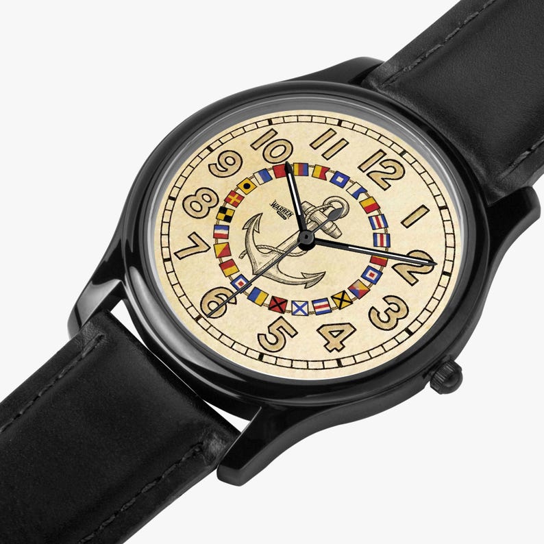 Orologio con ancora nautica / Movimento giapponese / Cassa in acciaio inossidabile impermeabile immagine 11