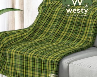 Westy Westfalia Green Sherpa Fleece Blanket