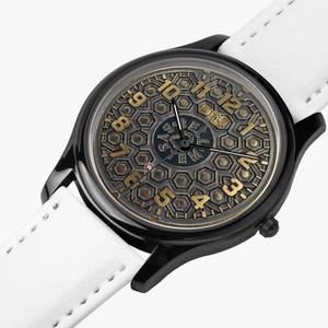 Bell Systems Manhole Cover Black Stainless Steel Watch with 3 Genuine Leather Bands - Japanese Movement image 11