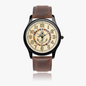 Orologio con ancora nautica / Movimento giapponese / Cassa in acciaio inossidabile impermeabile immagine 3