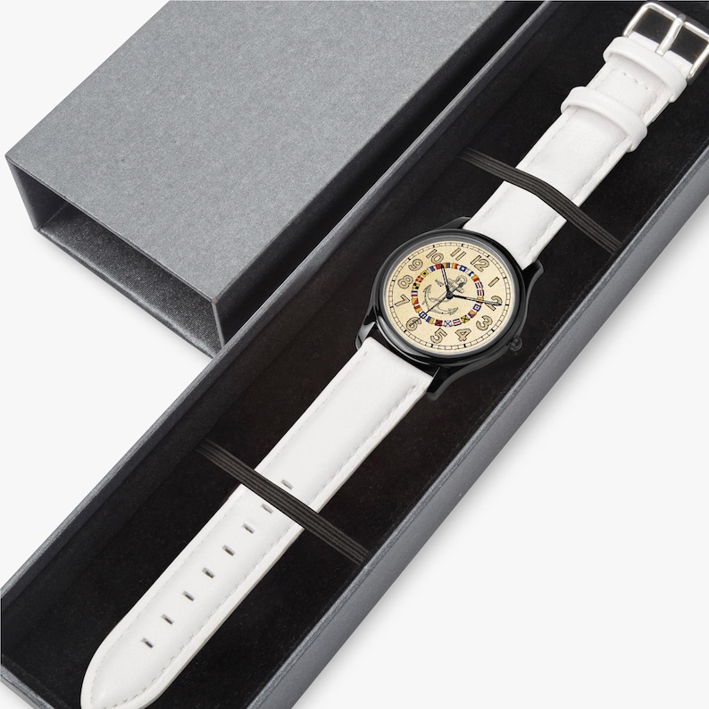Orologio con ancora nautica / Movimento giapponese / Cassa in acciaio inossidabile impermeabile immagine 6