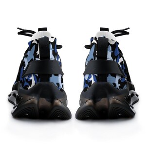 Everyday Kamo Deep Blue Shark Kamo Performance Sneakers | Men's Stylish Athletic Shoes | Comfort Fit Flying-Weave Design image 8