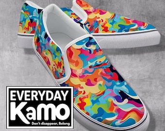 Women's Camo Slip-On Canvas Sneakers | Handmade Urban Shoes