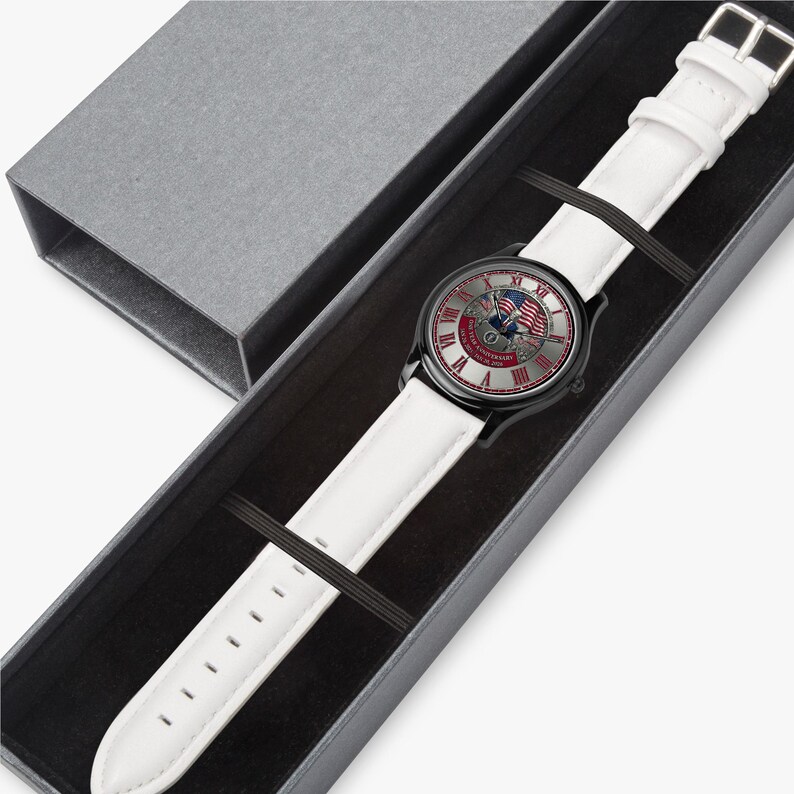 President Trump 2025-2026 Anniversary Watch | Unisex Quartz Watch with Genuine Leather Band image 6