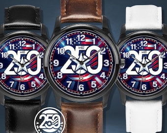 Zegarek unisex „American Spirit” z okazji 250. rocznicy 1776-2026 – mechanizm japoński, paski z prawdziwej skóry