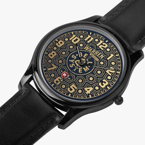 Bell System Manhole Cover Watch - Black Stainless Steel with Leather Bands image 10