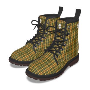 Westy Yellow - Women&#39;s Martin Short Boots Westfalia Inspired Green pattern
