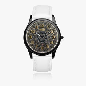 Bell Systems Manhole Cover Black Stainless Steel Watch with 3 Genuine Leather Bands - Japanese Movement image 6