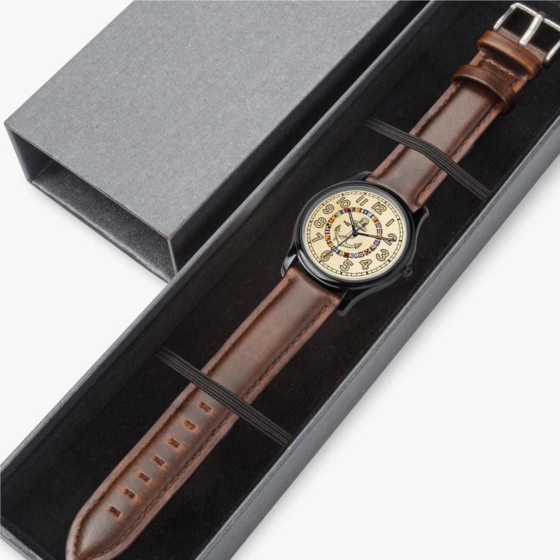 Orologio con ancora nautica / Movimento giapponese / Cassa in acciaio inossidabile impermeabile immagine 9