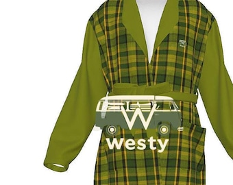 Black and Green Checkered Dressing Gown Bathrobe - Etsy